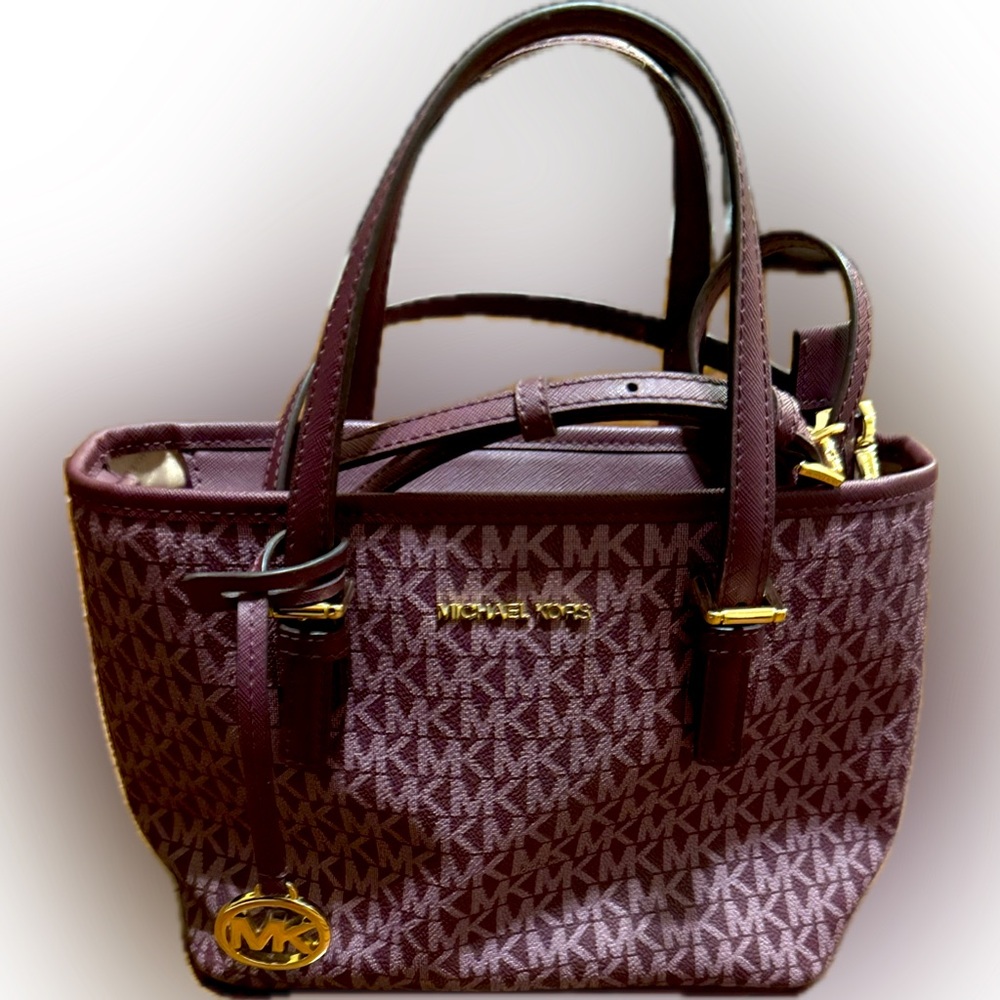 MICHAEL KORS Jet Set Travel Extra-Small Logo Top-Zip Tote Bag